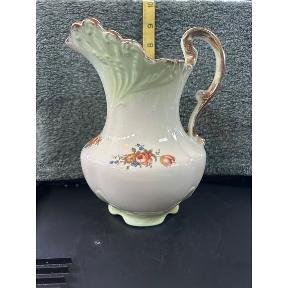 Crown Devon c1920 Pitcher Floral Porcelain England - Picture 3 of 16